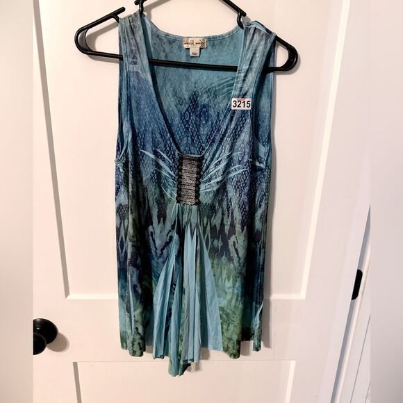 WORLD UNITY BRAND WOMENS SLEEVELESS BLOUSE - Picture 1 of 4